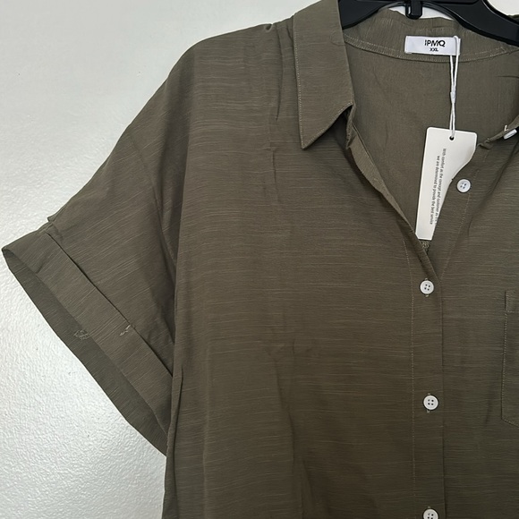Green Button-Down Shirt - Picture 4 of 7